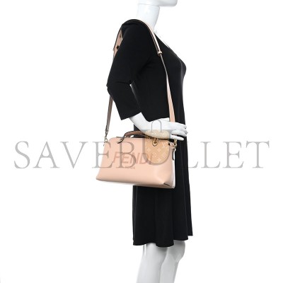FENDI VITELLO KING LOGO EMBOSSED MEDIUM BY THE WAY BOSTON BAG LIGHT ROSE (27*18*12cm) 
